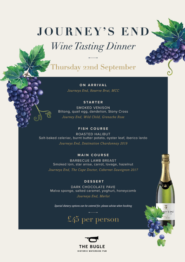 Journey's End Wine Tasting Dinner, Hamble Ideal Collection